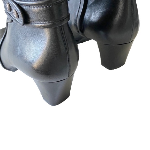 Cole Haan ✦ Buckled Moto Heeled Engineer Boots ✦ Black Leather ✦ Size 7 ✦ - Picture 7 of 12